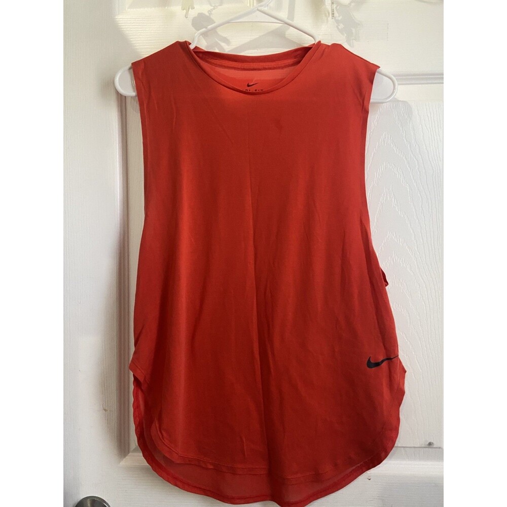 Nike Orange Sleeveless Basic Tank Top | Perfect for Any Occasion size small